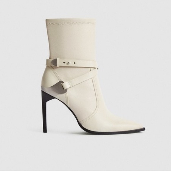 NEW Reiss Hayworth Pointed Toe Stiletto bootie white 40 - Picture 6 of 8